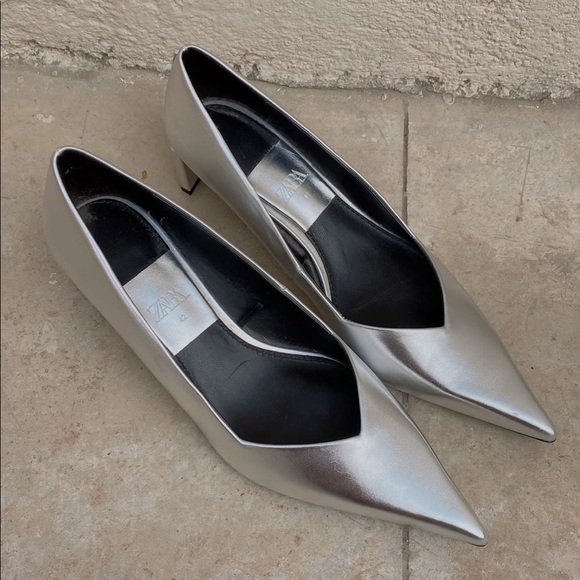 Zara New Metallic Mule Heels - Picture 15 of 16